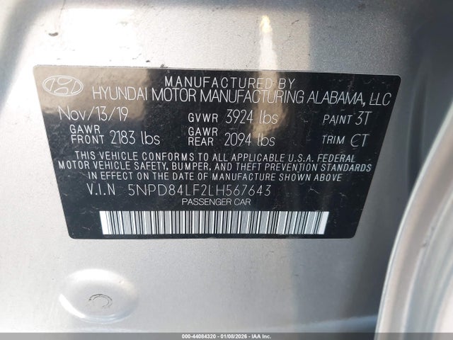 Hyundai ELANTRA SEL 2020 5NPD84LF2LH567643 Image 9