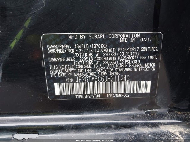 Subaru Crosstrek 2.0i Premium 2018 JF2GTABC6JH211243 Image 9