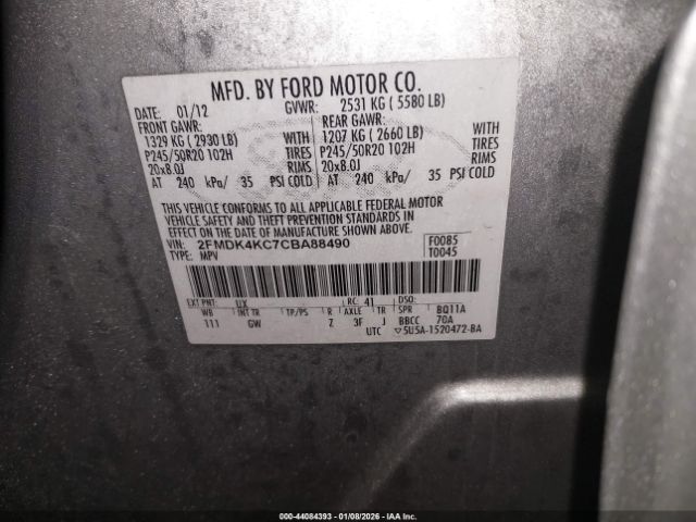 2012 FORD EDGE 2FMDK4KC7CBA88490 Photo 8