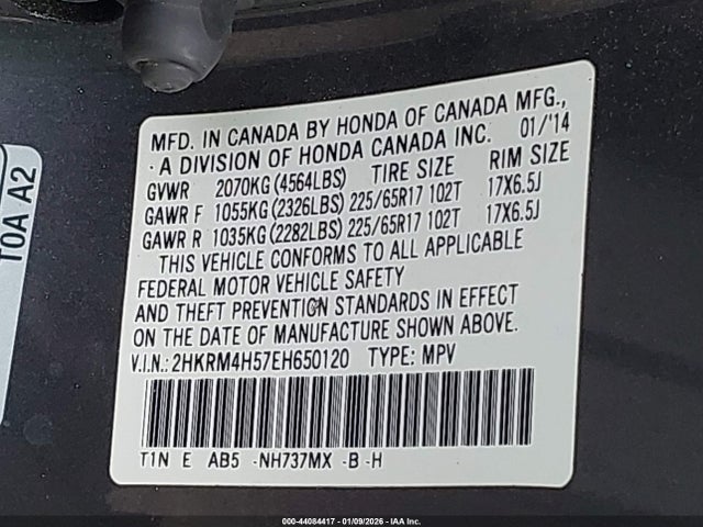 Honda CR-V EX 2014 2HKRM4H57EH650120 Image 9