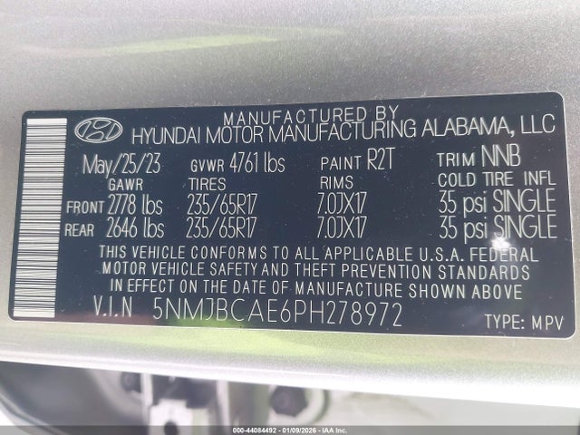 Продаж на аукціоні авто 2023 Hyundai Tucson Sel, vin: 5NMJBCAE6PH278972, номер лоту: 44084492