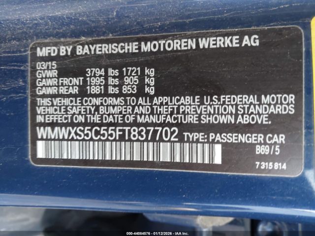 2015 MINI HARDTOP WMWXS5C55FT837702 Photo 8