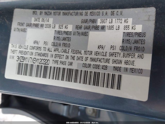 3MZBM1V7XEM120320 Mazda Mazda3 I Touring