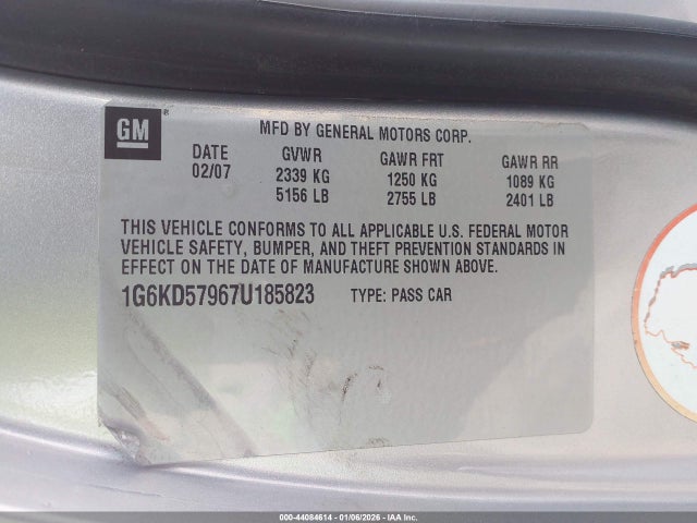 2007 CADILLAC DTS 1G6KD57967U185823 Photo 8