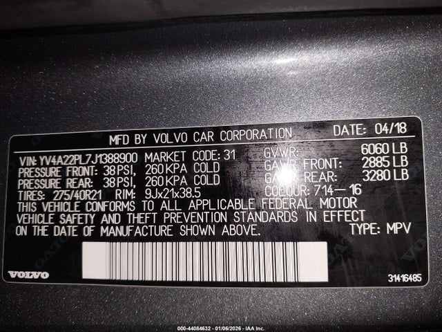 2018 VOLVO XC90 YV4A22PL7J1388900 Photo 8