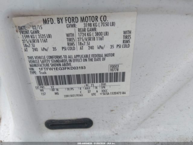 2015 FORD F-150 1FTFW1EG3FKD03193 Photo 8