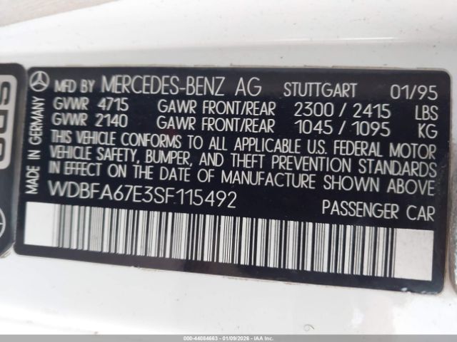1995 MERCEDES-BENZ SL WDBFA67E3SF115492 Photo 8