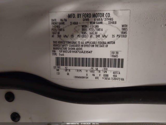 2007 FORD EXPLORER SPORT TRAC 1FMEU51K87UA23547 Photo 8