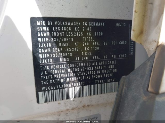 2014 VOLKSWAGEN TIGUAN WVGAV3AX0EW509797 Photo 8