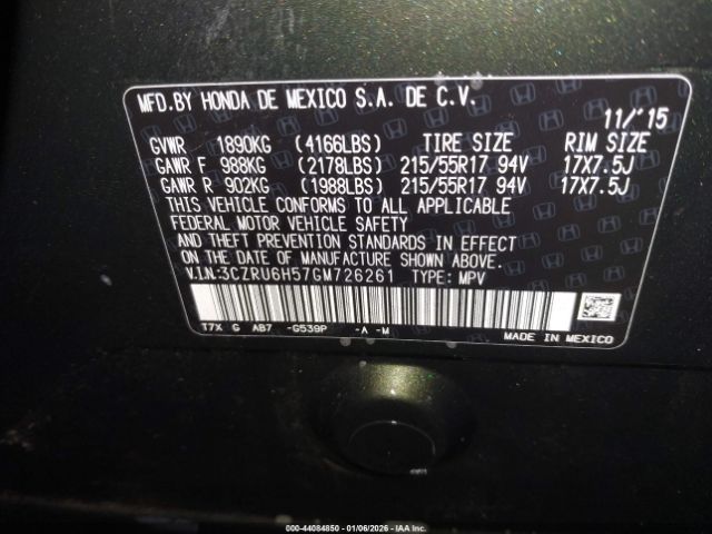 2016 HONDA HR-V 3CZRU6H57GM726261 Photo 8