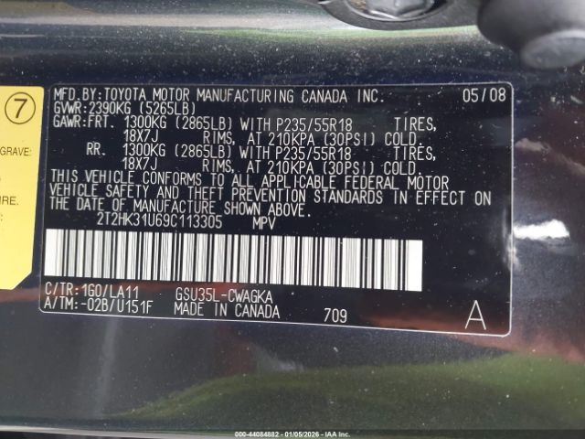 2009 LEXUS RX 350 2T2HK31U69C113305 Photo 8