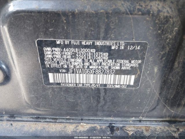 2015 SUBARU WRX JF1VA1G6XF8827832 Photo 8