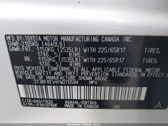 Toyota RAV4 LE 2015 2T3BFREV4FW270594 Image 9