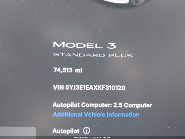 2019 TESLA MODEL 3 5YJ3E1EAXKF310120 Photo 6
