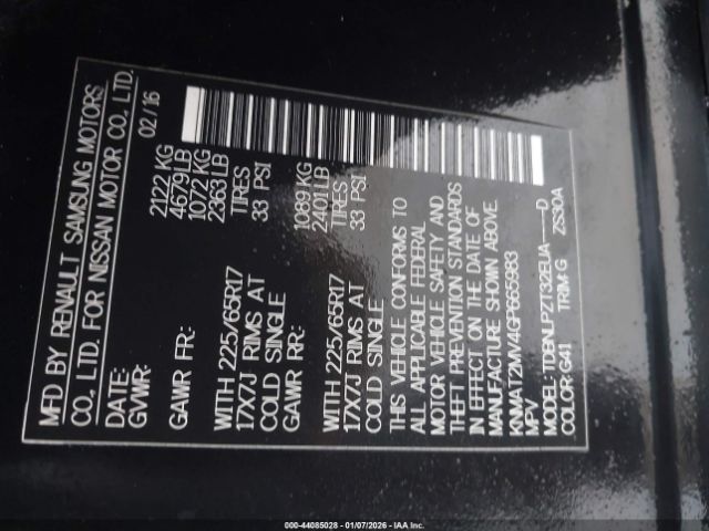 2016 NISSAN ROGUE KNMAT2MV4GP665983 Photo 8