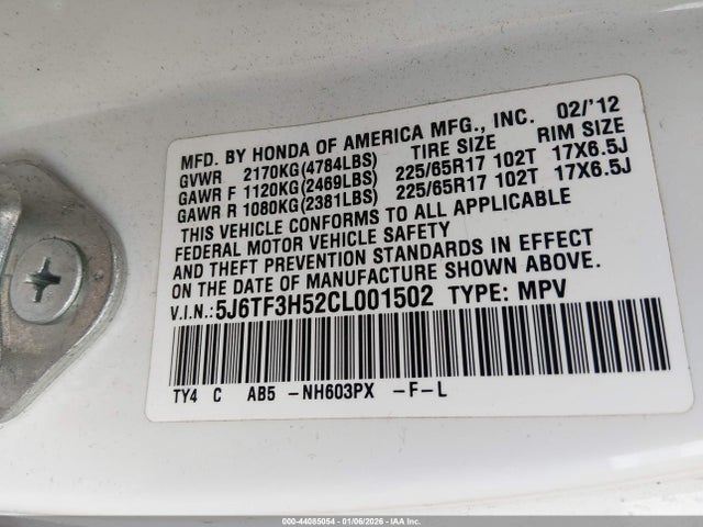 2012 HONDA CROSSTOUR 5J6TF3H52CL001502 Photo 8