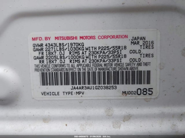 2016 MITSUBISHI OUTLANDER SPORT JA4AR3AU1GZ038253 Photo 8