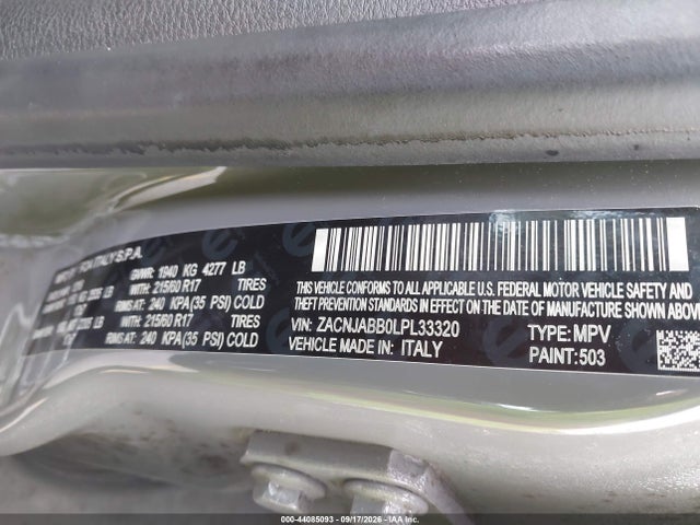 44085093 :رقم المزاد ، ZACNJABB0LPL33320 vin ، 2020 Jeep Renegade Latitude مزاد بيع