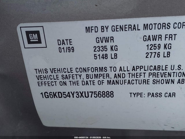 1999 CADILLAC DEVILLE 1G6KD54Y3XU756888 Photo 8