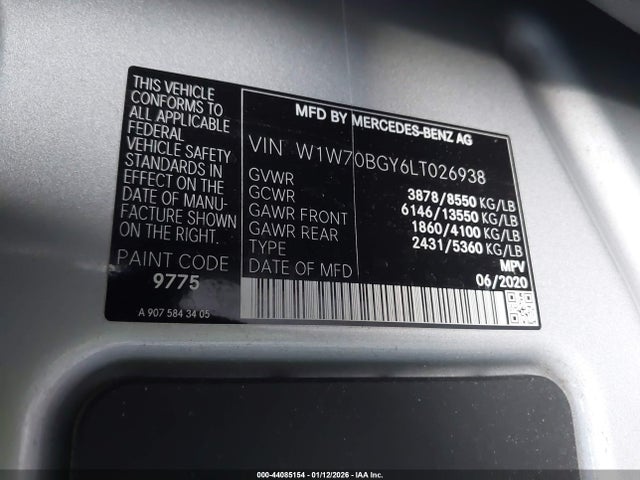 W1W70BGY6LT026938 Mercedes-Benz Sprinter 1500 Standard Roof I4