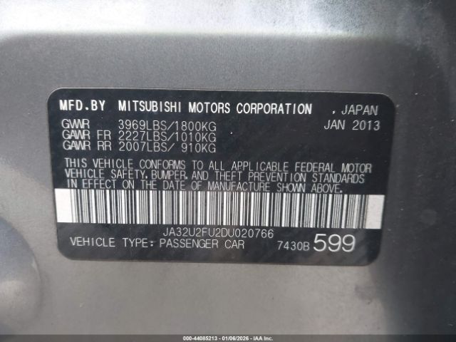 2013 MITSUBISHI LANCER JA32U2FU2DU020766 Photo 8
