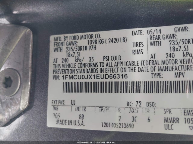 1FMCU0JX1EUD66316 Ford Escape Titanium
