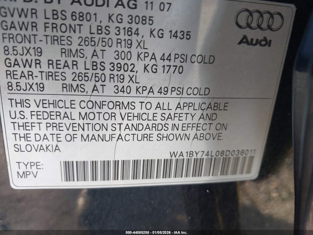 2008 AUDI Q7 WA1BY74L08D036011 Photo 8