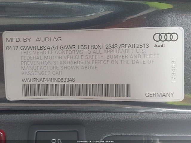 Audi A4 2017 WAUPNAF44HN069348 Image 9