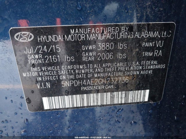 Hyundai ELANTRA SE 2016 5NPDH4AE2GH732736 Image 9