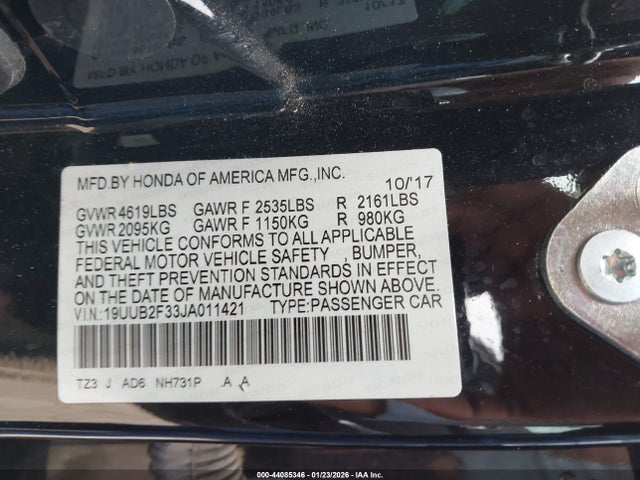 Acura TLX 2018 19UUB2F33JA011421 Image 9