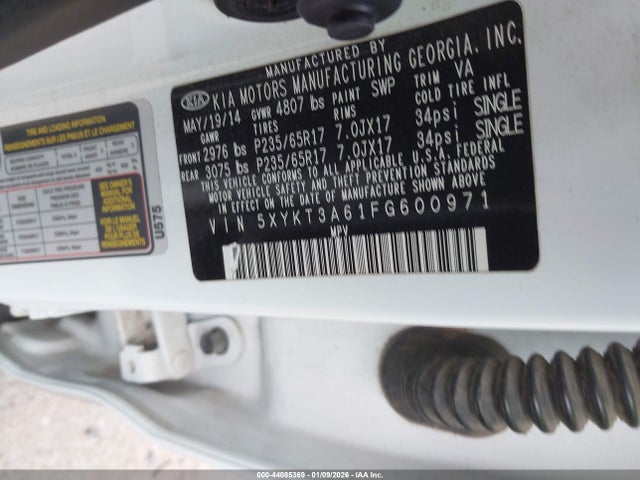 5XYKT3A61FG600971 KIA SORENTO LX