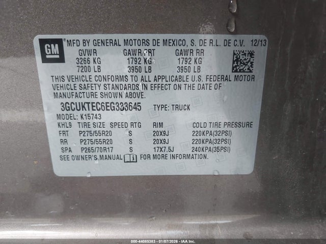 2014 CHEVROLET SILVERADO 1500 3GCUKTEC6EG333645 Photo 8