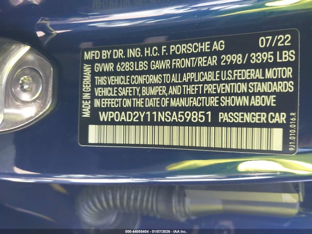 2022 PORSCHE TAYCAN WP0AD2Y11NSA59851 Photo 8