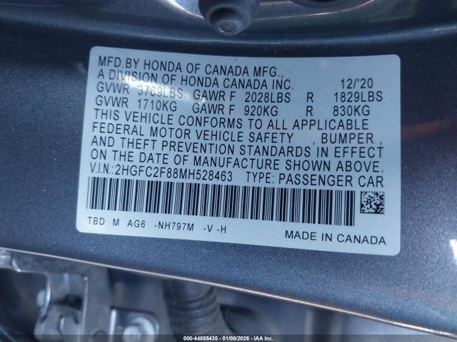 Honda Civic Sport 2021 2HGFC2F88MH528463 Image 9