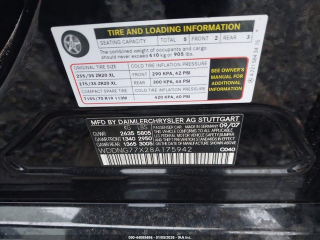 2008 MERCEDES-BENZ S 63 AMG WDDNG77X28A175942 Photo 8