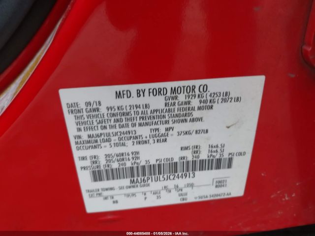 2018 FORD ECOSPORT MAJ6P1UL5JC244913 Photo 8