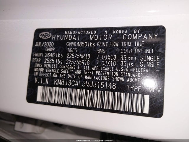 KM8J3CAL5MU315148 Hyundai Tucson Ultimate