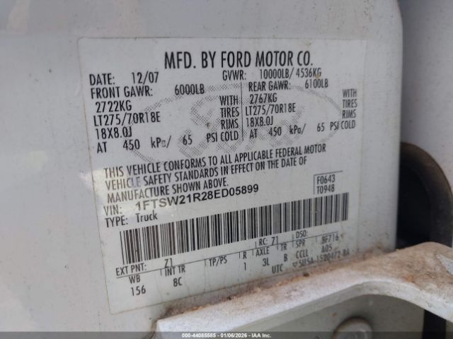 2008 FORD F-250 1FTSW21R28ED05899 Photo 8