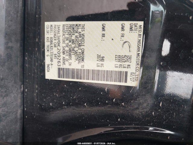 Продаж на аукціоні авто 2017 Nissan Altima 2.5 Sl, vin: 1N4AL3AP0HC209263, номер лоту: 44085651
