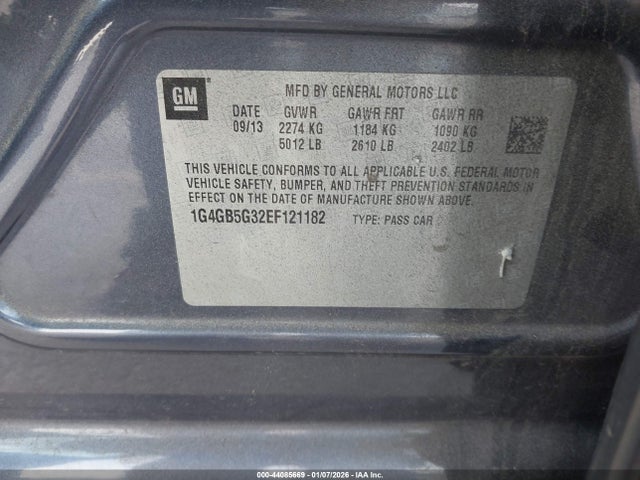 Buick Lacrosse Leather Group 2014 1G4GB5G32EF121182 Image 9