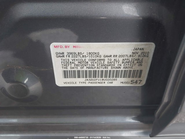 2011 MITSUBISHI LANCER JA32U2FU1BU020285 Photo 8