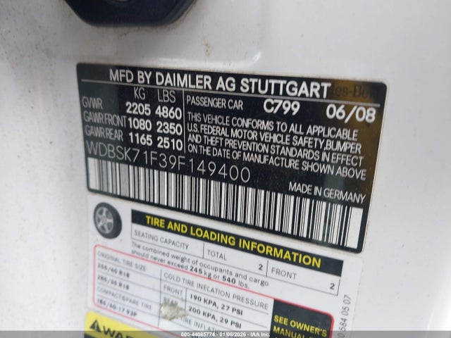 2009 MERCEDES-BENZ SL 550 WDBSK71F39F149400 Photo 8