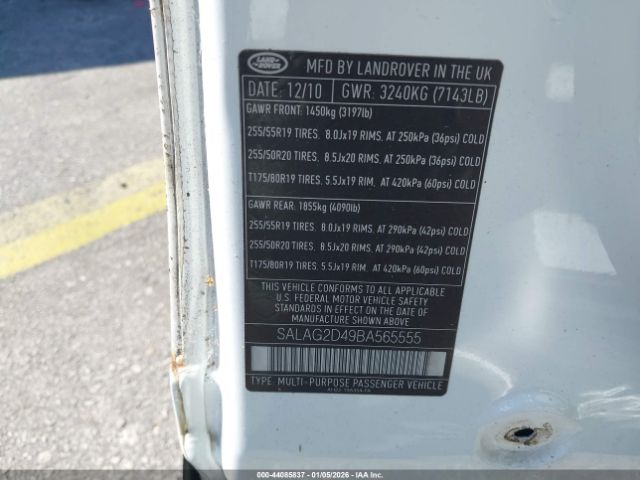 2011 LAND ROVER LR4 SALAG2D49BA565555 Photo 8