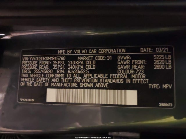 2021 VOLVO XC60 YV4102DK0M1845780 Photo 8