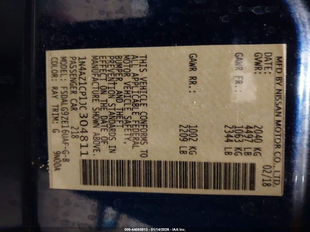 2018 NISSAN LEAF 1N4AZ1CP1JC304811 Photo 8