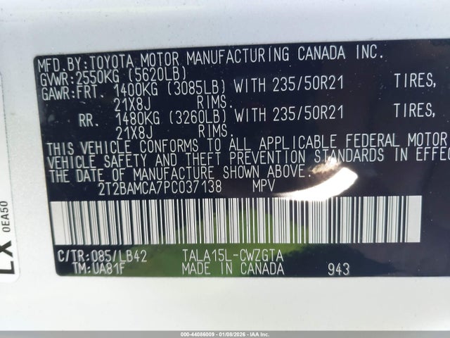 2T2BAMCA7PC037138 Lexus Rx 350 Premium Plus