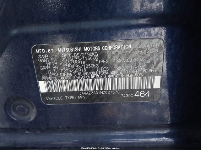 2017 MITSUBISHI OUTLANDER JA4AZ3A31HZ027570 Photo 8