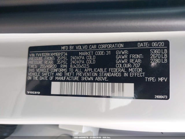 2021 VOLVO XC60 YV4102RK4M1681734 Photo 8