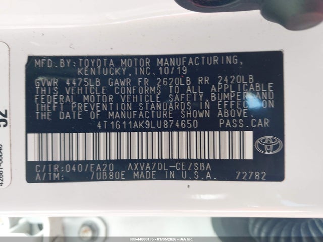 4T1G11AK9LU874650 Toyota CAMRY SE