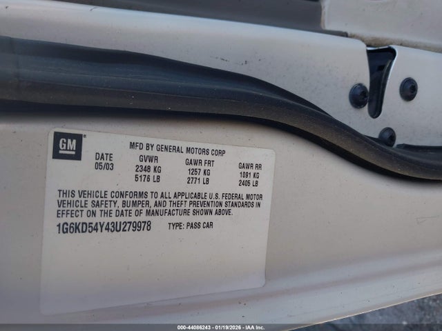 2003 CADILLAC DEVILLE 1G6KD54Y43U279978 Photo 8